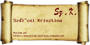 Szécsi Krisztina névjegykártya