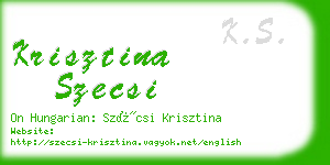 krisztina szecsi business card
